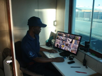 Guards monitoring CCTV on site