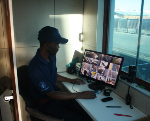 Guards monitoring CCTV on site